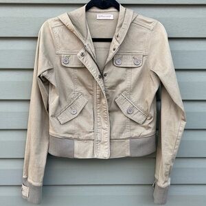 Buffalo Shop Cropped Utility Hooded Canvas Jacket Womens Size S/M